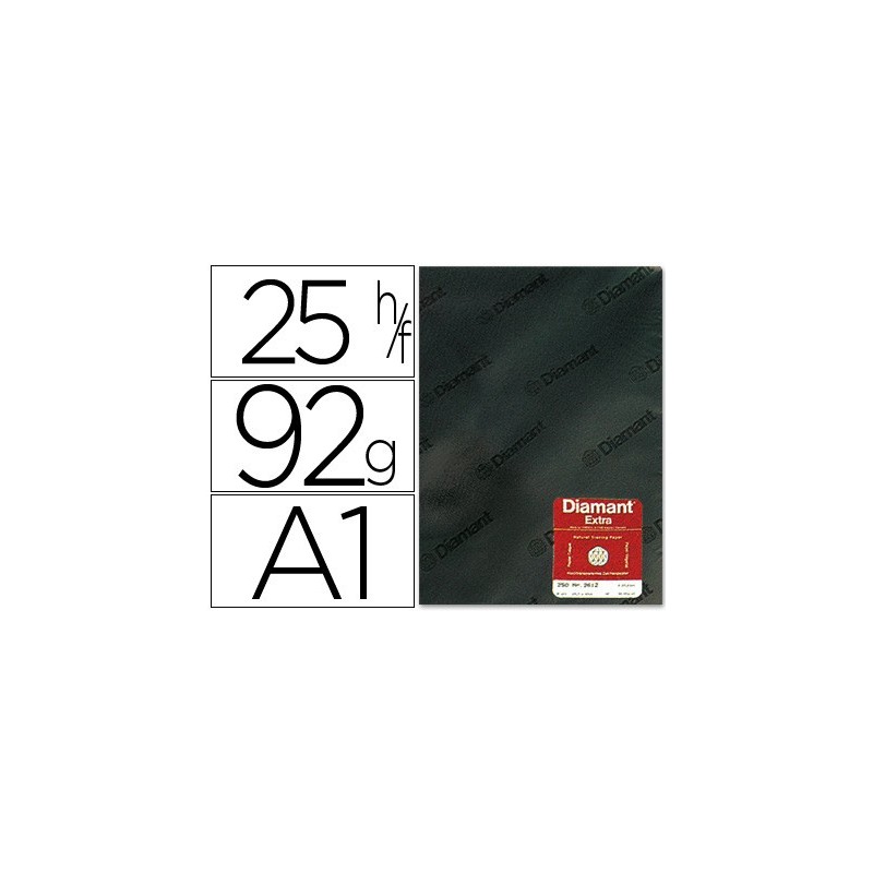 PAPEL VEGETAL DIAMANT DIN A1 92 GR HOJA (PACK INDIVISIBLE 125 UDS)