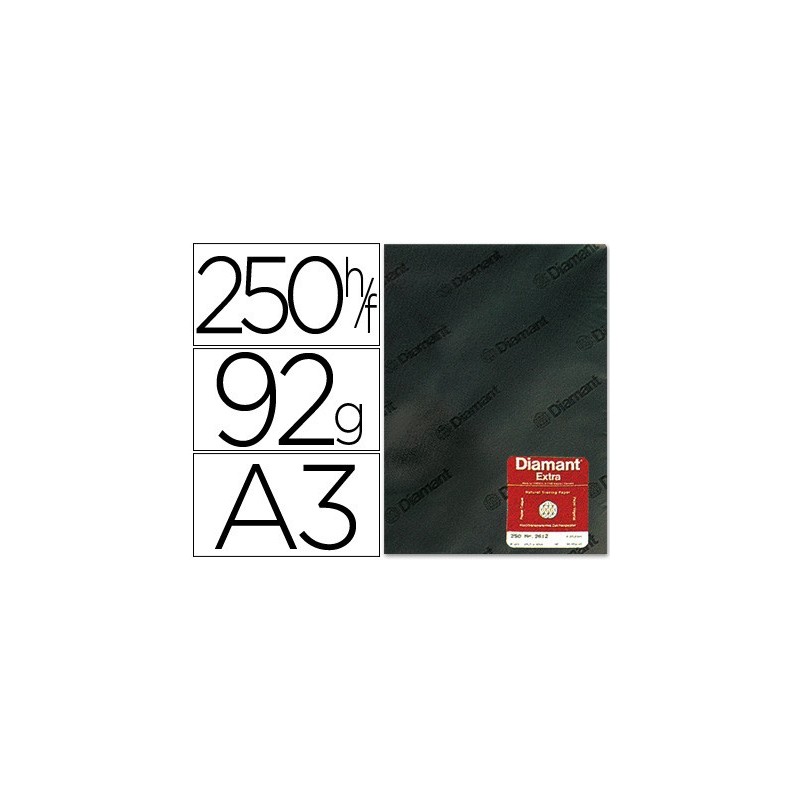 PAPEL VEGETAL DIAMANT DIN A3 92 GR HOJA (PACK INDIVISIBLE 250 UDS)