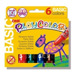 Témpera sólida Playcolor One - Colores surtidos - Estuche 6 ud