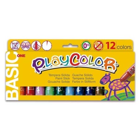 Témpera sólida Playcolor One - Colores surtidos - Estuche 12 ud