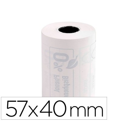 ROLLO SUMADORA EXACOMPTA TERMICO PARA TPV 57 MM X 40 MM 55 G/M2 FSC SIN FENOL NI PLASTICO (PACK INDIVISIBLE 20 UDS)