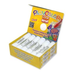 Témpera sólida Playcolor One - Color blanco - Caja 12 ud