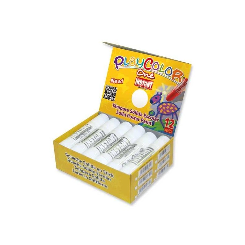 Témpera sólida Playcolor One - Color blanco - Caja 12 ud
