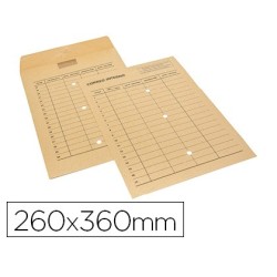 SOBRE SAM BOLSA KRAFT NATURAL 120 GR CIERRE MULTIADHESIVO 260X360 MM CORREO INTERNO 3 TALADROS IMPRESO 2 CARAS CAJA