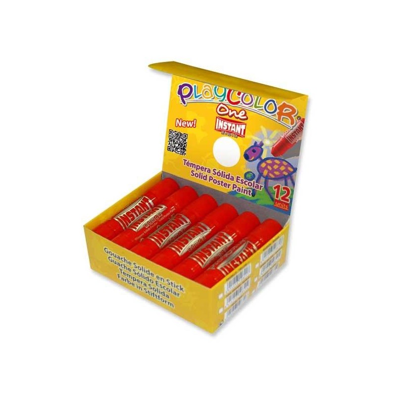 Témpera sólida Playcolor One - Color rojo - Caja 12 ud