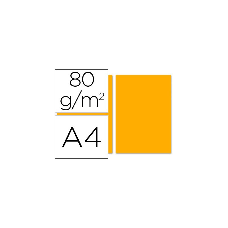 PAPEL COLOR LIDERPAPEL A4 80G/M2 NARANJA PAQUETE DE 100