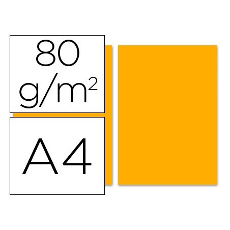 PAPEL COLOR LIDERPAPEL A4 80G/M2 NARANJA PAQUETE DE 100