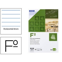 BLOC EXAMENES LIDERPAPEL HORIZONTAL FOLIO 40 HOJAS 60G/M2