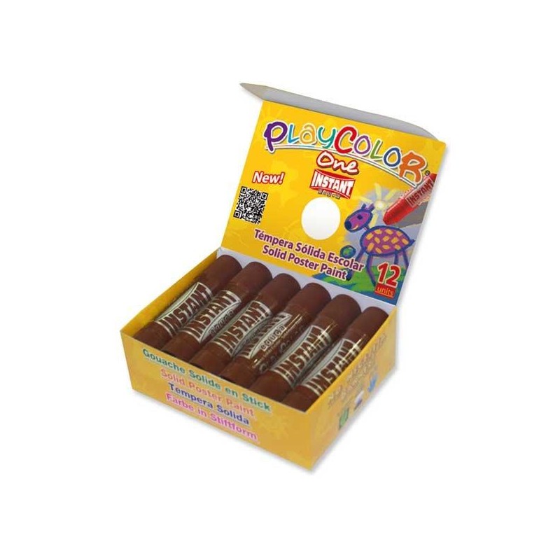 Témpera sólida Playcolor One - Color marrón - Caja 12 ud