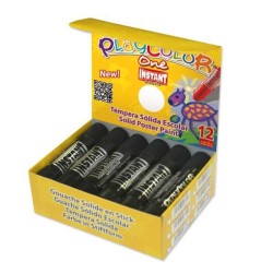 Témpera sólida Playcolor One - Color negro - Caja 12 ud