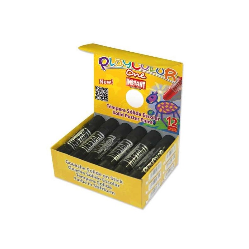 Témpera sólida Playcolor One - Color negro - Caja 12 ud