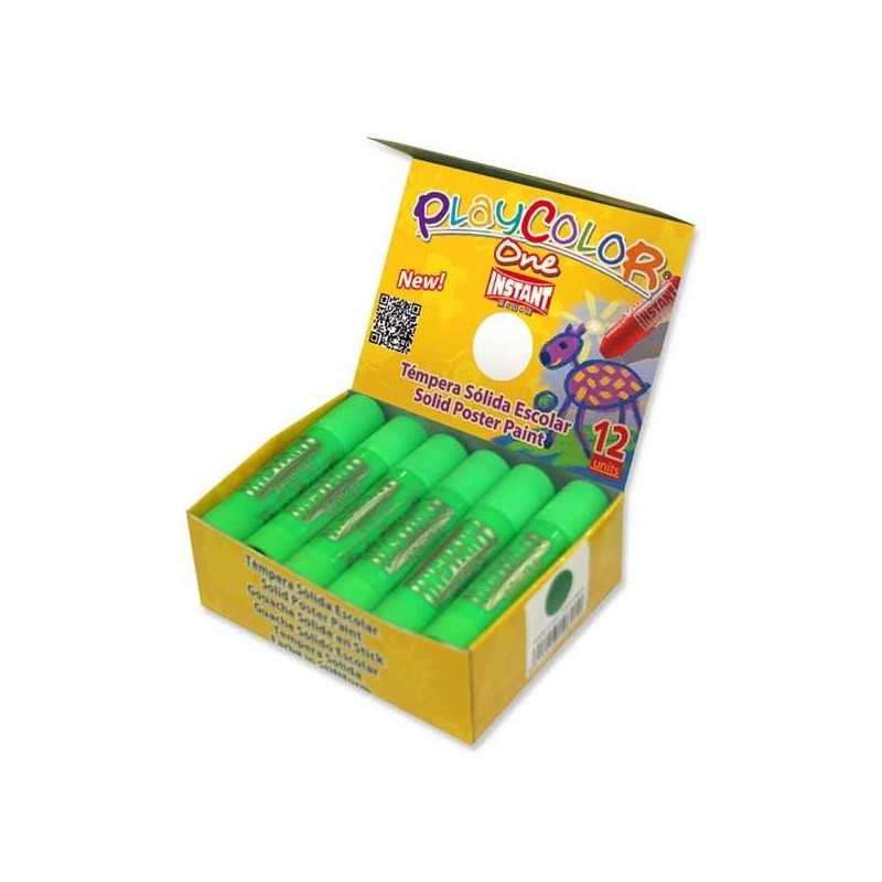 Témpera sólida Playcolor One - Color verde claro - Caja 12 ud
