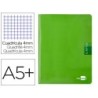 LIBRETA LIDERPAPEL SCRIPTUS A5 48 HOJAS 90G/M2 CUADRO 4MM CON MARGEN COLOR VERDE (PACK INDIVISIBLE 5 UDS)