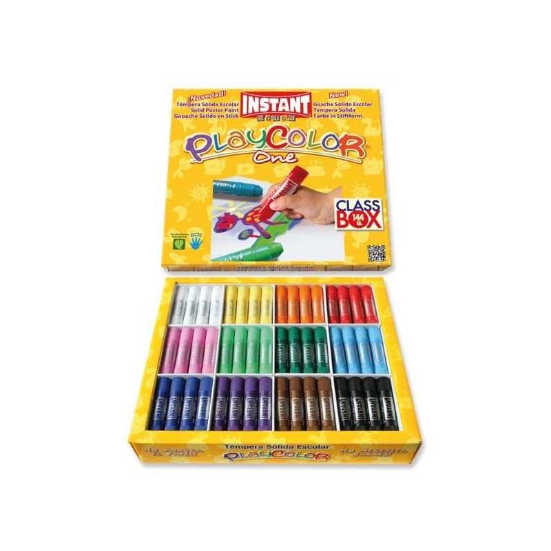 Témpera sólida Playcolor One - Colores surtidos - School Pack 144 ud