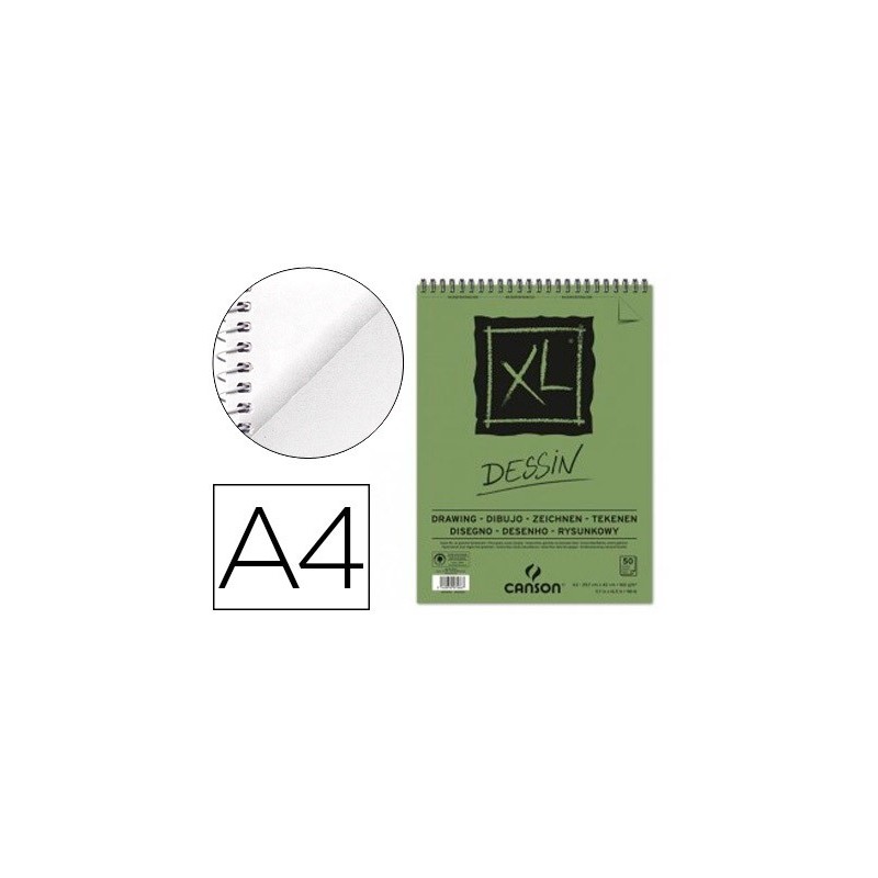 BLOC DIBUJO CANSON XL DESSIN DIN A4 LISO MICROPERFORADO ESPIRAL 21X29,7 CM 50 HOJAS 160 GR