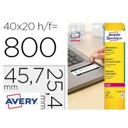 ETIQUETA ADHESIVA AVERY TAMAÑO 45,7X25,4 MM PERMANENTE LASER BLANCA CAJA DE 800 UNIDADES