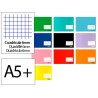LIBRETA LIDERPAPEL SMART A5 PLUS APAISADO 32 HOJAS 75GR CUADRO 6 MM CON MARGEN COLORES SURTIDOS