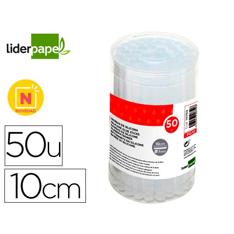 BARRA TERMOFUSIBLE LIDERPAPEL DE 7 MM DE DIAMETRO X 100 MM DE ALTO CAJA DE 50 UNIDADES