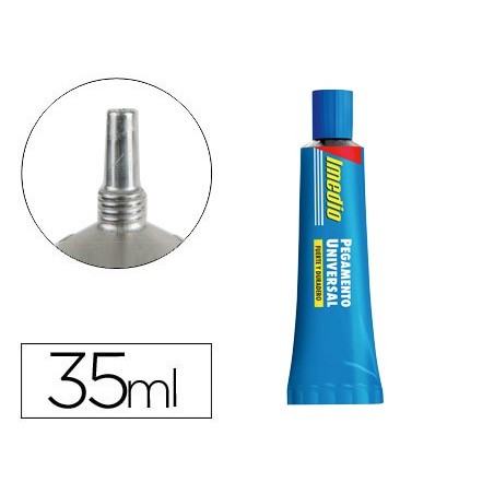 PEGAMENTO IMEDIO UNIVERSAL TRANSPARENTE BANDA AZUL 35 ML UNIDAD