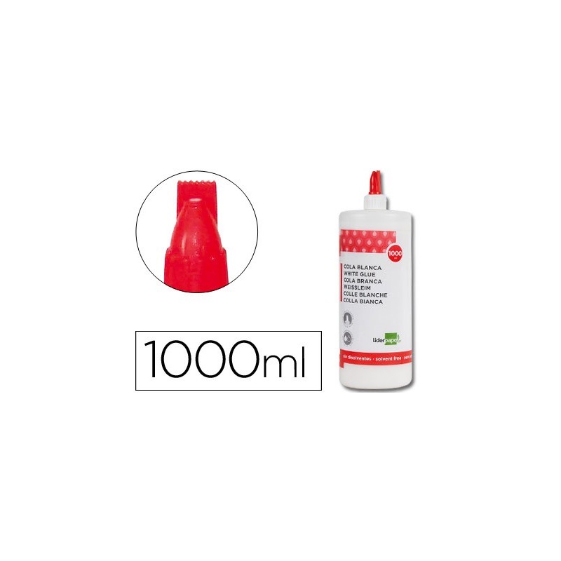 PEGAMENTO COLA BLANCA LAVABLE LIDERPAPEL 1000 ML