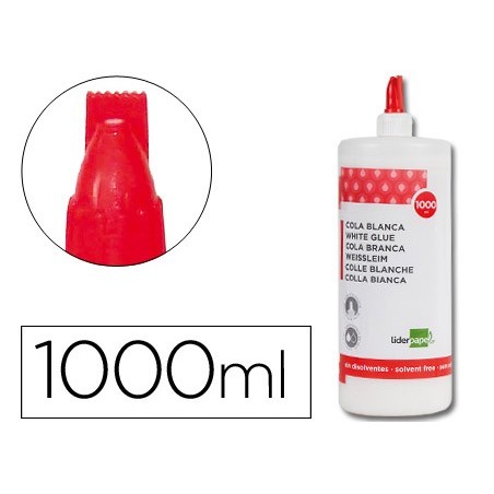 PEGAMENTO COLA BLANCA LAVABLE LIDERPAPEL 1000 ML