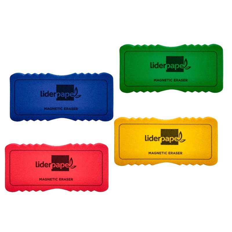 BORRADOR LIDERPAPEL PIZARRA BLANCA MAGNETICO COLORES SURTIDOS 130X60 MM