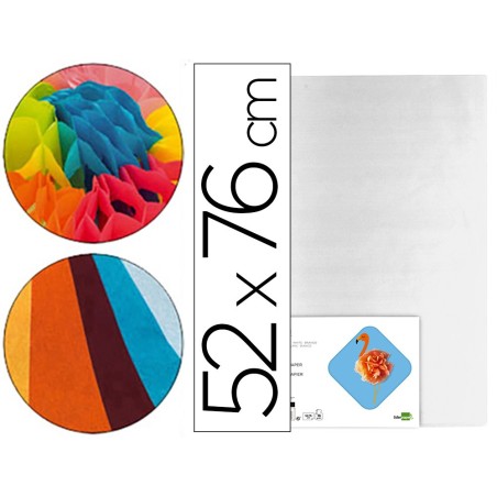 PAPEL SEDA LIDERPAPEL BLANCO 52X76 CM 18 GR -PAQUETE DE 25 HOJAS