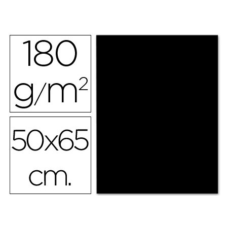 CARTULINA LIDERPAPEL 50X65 CM 180G/M2 NEGRO (PACK INDIVISIBLE 5 UDS)