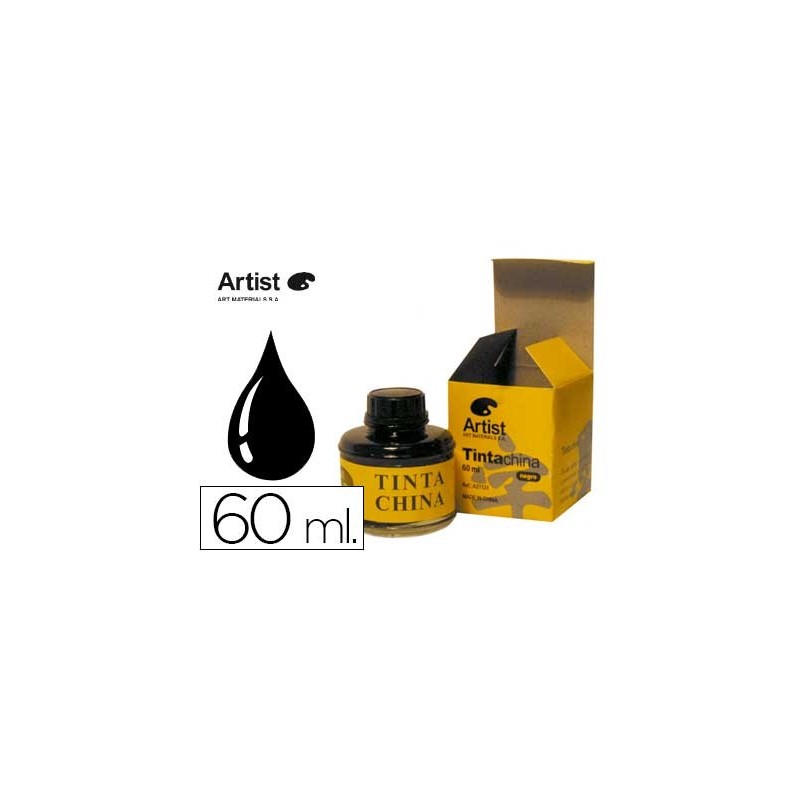 TINTA CHINA ARTIST NEGRA FRASCO DE 60 ML