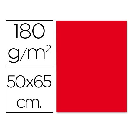 CARTULINA LIDERPAPEL 50X65 CM 180G/M2 ROJO