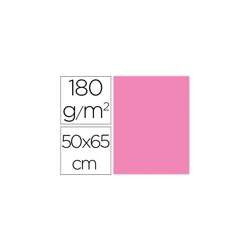 CARTULINA LIDERPAPEL 50X65 CM 180G/M2 ROSA PAQUETE DE 25