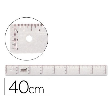 REGLA LIDERPAPEL PLASTICO CRISTAL 40 CM