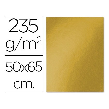 CARTULINA LIDERPAPEL 50X65 CM 235G/M2 METALIZADA ORO