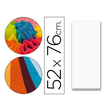 PAPEL SEDA 52X76 CM 18 GR BLANCO -PAQUETE DE 500 HOJAS