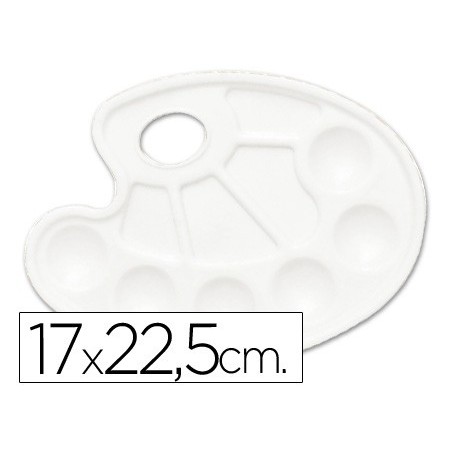 PALETA PLASTICA LIDERCOLOR OVALADA 10 HUECOS DIESTROS TAMAÑO 17X22,5CM