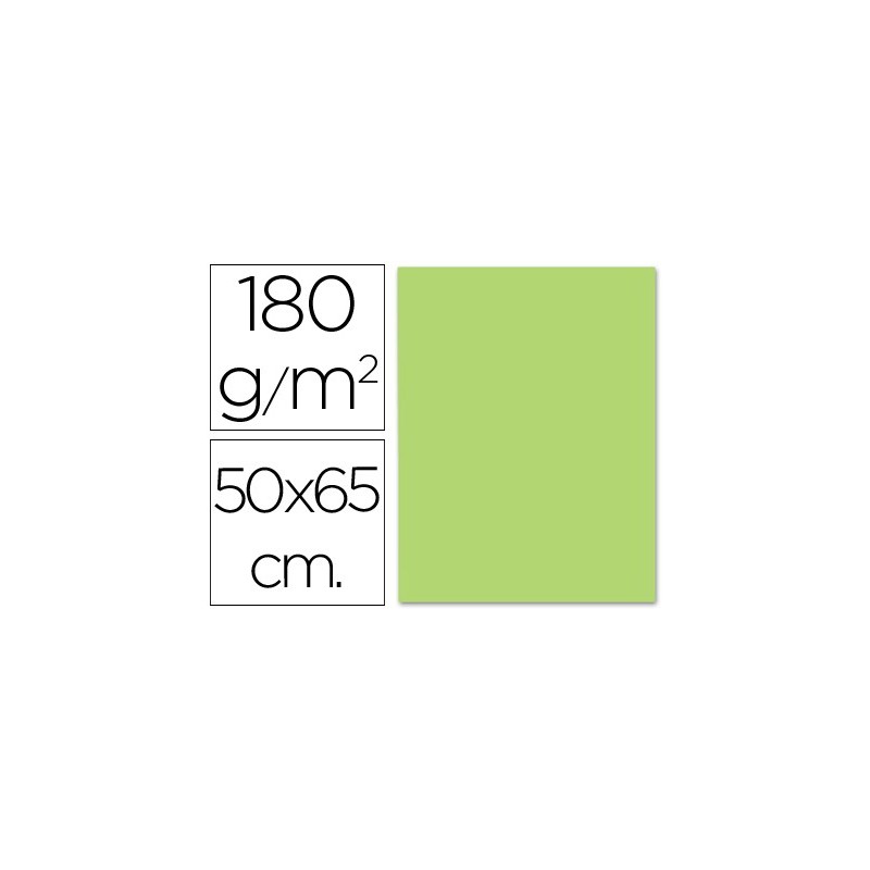 CARTULINA LIDERPAPEL 50X65 CM 180G/M2 VERDE HIERBA (PACK INDIVISIBLE 5 UDS)