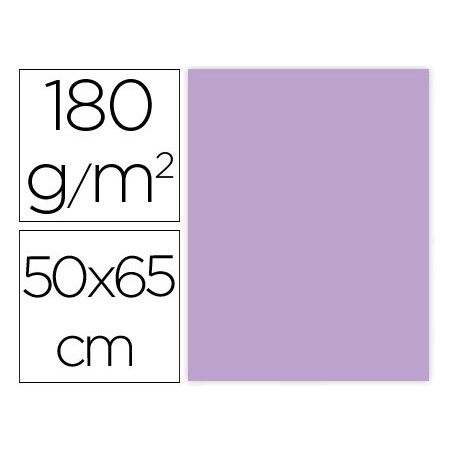 CARTULINA LIDERPAPEL 50X65 CM 180G/M2 LILA PAQUETE DE 25