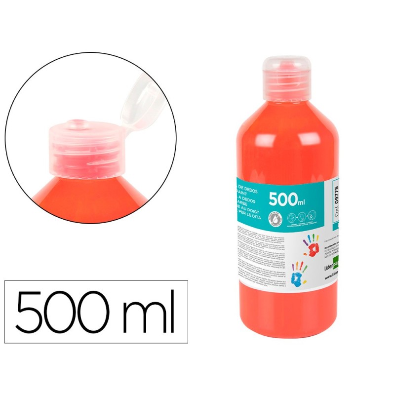 PINTURA DEDOS LIDERPAPEL BOTELLA DE 500 ML ROJO