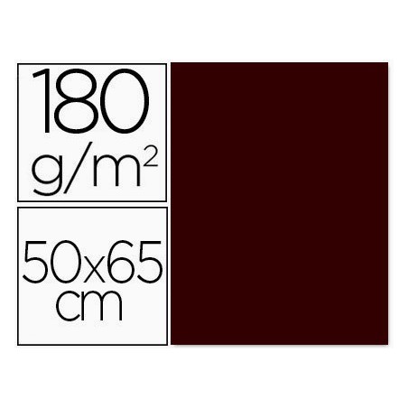 CARTULINA LIDERPAPEL 50X65 CM 180 GR MARRON ESCOLAR PAQUETE DE 25