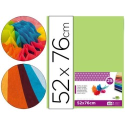 PAPEL SEDA LIDERPAPEL VERDE MEDIO 52X76 CM 18 GR -PAQUETE DE 25 HOJAS