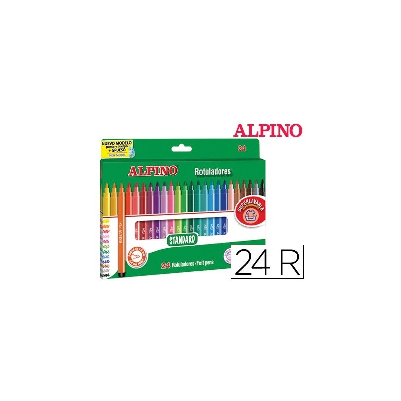 ROTULADOR ALPINO STANDARD CAJA DE 24 COLORES SURTIDOS
