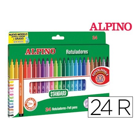 ROTULADOR ALPINO STANDARD CAJA DE 24 COLORES SURTIDOS