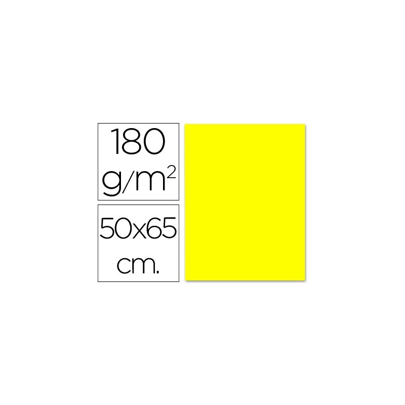 CARTULINA LIDERPAPEL 50X65 CM 180G/M2 AMARILLO LIMON (PACK INDIVISIBLE 5 UDS)