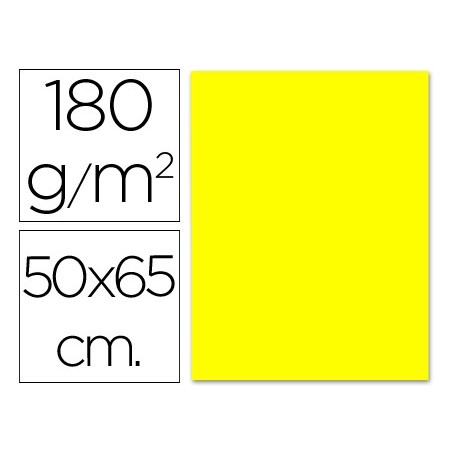 CARTULINA LIDERPAPEL 50X65 CM 180G/M2 AMARILLO LIMON (PACK INDIVISIBLE 5 UDS)