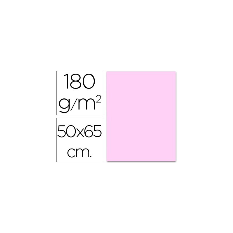 CARTULINA LIDERPAPEL 50X65 CM 180G/M2 ROSA (PACK INDIVISIBLE 5 UDS)