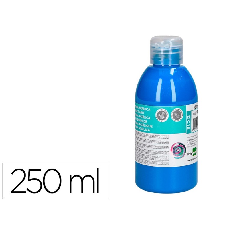 PINTURA ACRILICA LIDERPAPEL BOTE DE 250 ML CIAN