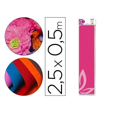 PAPEL CRESPON LIDERPAPEL 50 CM X 2.5M 34G/M2 ROSA