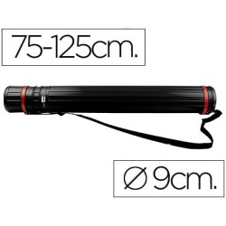 PORTAPLANOS PLASTICO LIDERPAPEL DIAMETRO 9 CM EXTENSIBLE HASTA 125 CM NEGRO