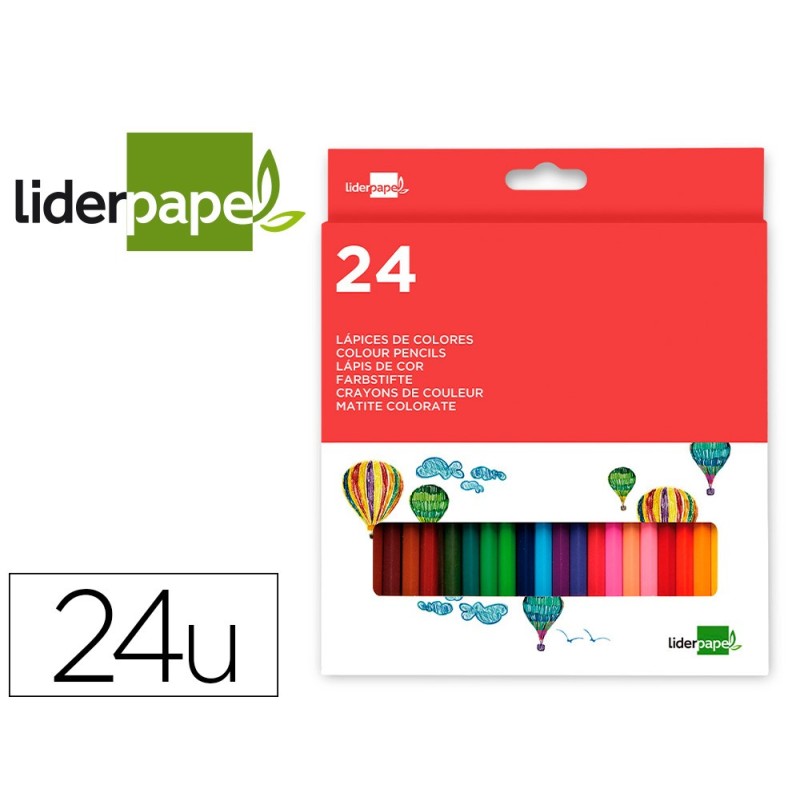 LAPICES DE COLORES LIDERPAPEL CAJA DE 24 COLORES