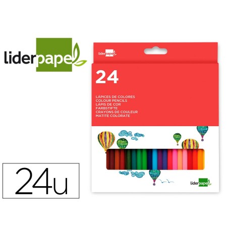 LAPICES DE COLORES LIDERPAPEL CAJA DE 24 COLORES